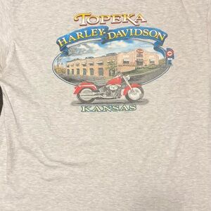 Harley-Davidson Topeka Gray T-Shirt with Red Motorcycle